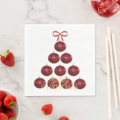 Serviette En Papier Élégant arbre de Noël rouge (En situation)