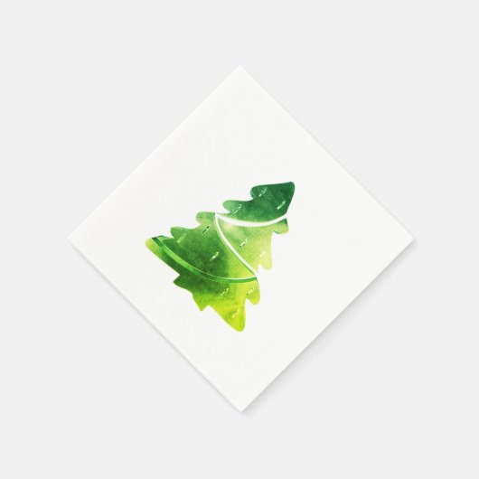 Serviette En Papier Élégant arbre de Noël vert vif (Coin)