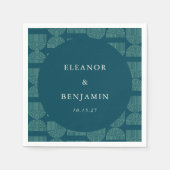 Serviette En Papier Elégant Arc Retro Chic Turquoise Bleu Personnalisé (Devant)