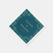 Serviette En Papier Elégant Arc Retro Chic Turquoise Bleu Personnalisé (Coin)