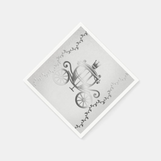 Serviette En Papier Elégant Argent Carriage Livre blanc Royal Storyboo (Coin)