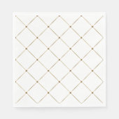 Serviette En Papier Élégant Arlequin Français Noir Classic Or (Devant)