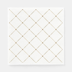 Serviette En Papier Élégant Arlequin Français Noir Classic Or