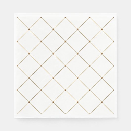 Serviette En Papier Élégant Arlequin Français Noir Classic Or (Devant)