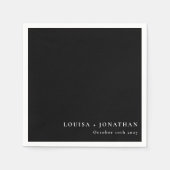 Serviette En Papier Élégant Arrière - plan noir tendance minimal perso (Devant)