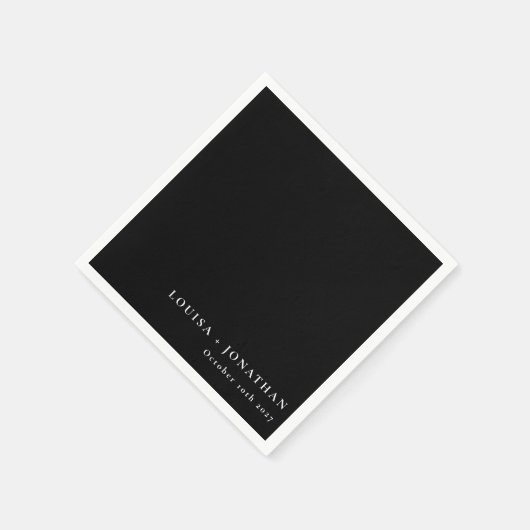 Serviette En Papier Élégant Arrière - plan noir tendance minimal perso (Coin)