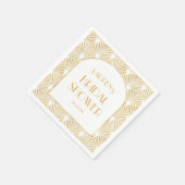 Serviette En Papier Élégant Art Déco de Mariage avec Géométrie en Or (Coin)