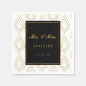 Serviette En Papier Élégant art déco mariage mariage de serviette (Devant)