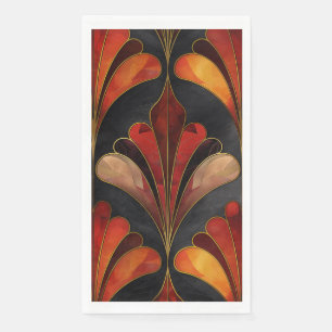 Serviette En Papier Elégant Art déco noir or rouge