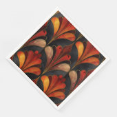 Serviette En Papier Elégant Art déco noir or rouge (Coin)