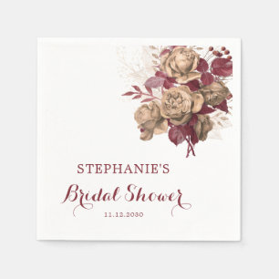 Serviette En Papier Elégant automne aquarelle Fête des mariées botaniq