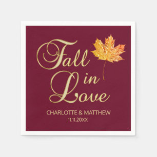 Serviette En Papier Élégant automne automne automne dans l'amour Maria