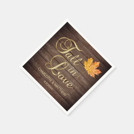 Serviette En Papier Élégant automne automne automne dans l'amour Maria (Coin)