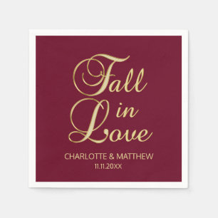 Serviette En Papier Élégant automne automne automne dans l'amour Maria