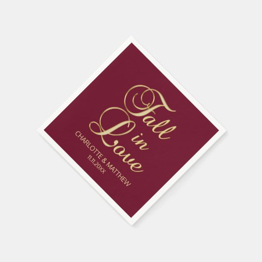 Serviette En Papier Élégant automne automne automne dans l'amour Maria (Coin)