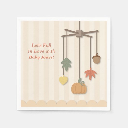 Serviette En Papier Élégant automne Baby shower papier d'automne servi (Devant)