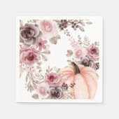 Serviette En Papier Elégant automne Citrouille floral Neutres Aquarell (Devant)