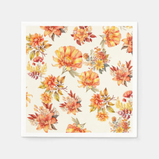 Serviette En Papier Élégant automne floral