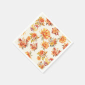 Serviette En Papier Élégant automne floral (Coin)