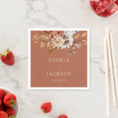 Serviette En Papier Elégant automne hiver Floral Mariage Faveurs (En situation)