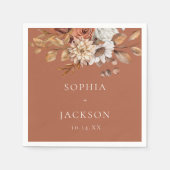 Serviette En Papier Elégant automne hiver Floral Mariage Faveurs (Devant)