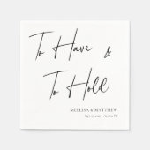 Serviette En Papier Élégant "Avoir et tenir" Mariage personnalisé (Devant)