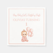 Serviette En Papier Elégant Baby Girl Boss avec des points d'or - Anni (Devant)