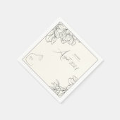 Serviette En Papier Elégant Baby shower Amoureux des chats noir et crè (Coin)