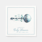 Serviette En Papier Elégant Baby shower Bébé Bébé Rattle Boy (Devant)