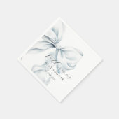 Serviette En Papier Elégant Baby shower Bébé Bleu Bow (Coin)