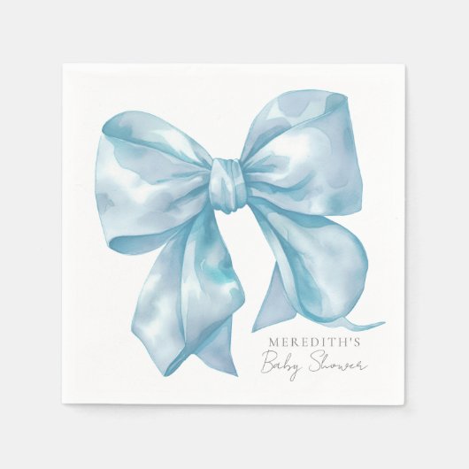 Serviette En Papier Élégant Baby shower bleu boue (Devant)