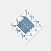 Serviette En Papier Elégant Baby shower Blue Bows (Coin)