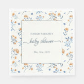 Serviette En Papier Elégant Baby shower Boho Fleur sauvage (Devant)