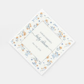 Serviette En Papier Elégant Baby shower Boho Fleur sauvage (Coin)