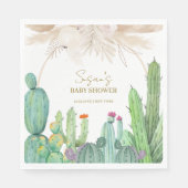 Serviette En Papier Elégant Baby shower Boho Western Cactus Arch (Devant)