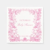Serviette En Papier Élégant baby shower botanique rose pâle imprimé (Devant)