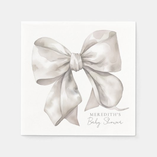 Serviette En Papier Elégant Baby shower Bow (Devant)