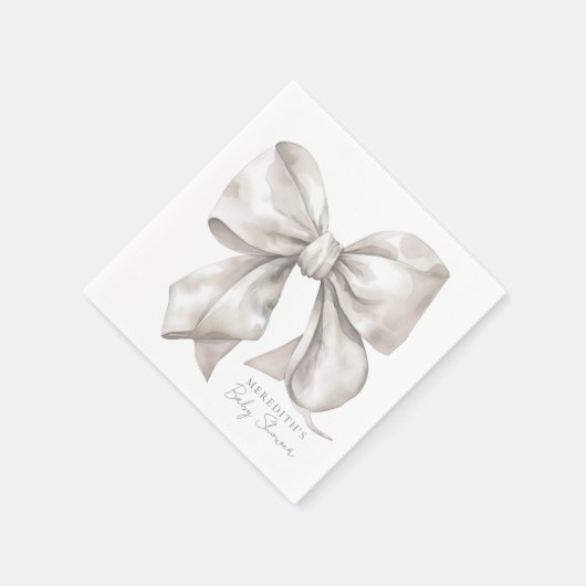 Serviette En Papier Elégant Baby shower Bow (Coin)