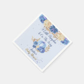 Serviette En Papier Elégant Baby shower Citrouille bleu (Coin)