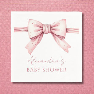 Serviette En Papier Elégant Baby shower Coquette Rose Bow