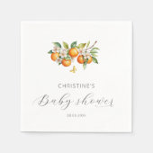 Serviette En Papier Elégant Baby shower d'aquarelle Oranges (Devant)