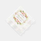 Serviette En Papier Elégant Baby shower d'aquarelle vert printemps (Coin)
