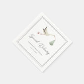Serviette En Papier Élégant Baby shower de cigogne (Coin)