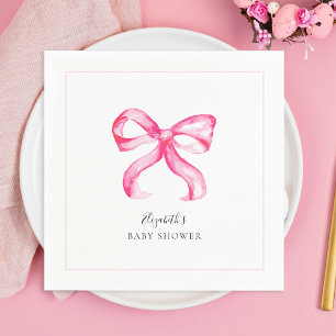 Serviette En Papier Élégant Baby shower de coquette de cabot rose mini