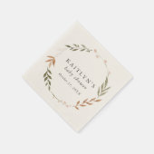Serviette En Papier Élégant Baby shower de couronne d'automne (Coin)