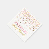 Serviette En Papier Élégant Baby shower de fille Confetti en or rose m (Coin)