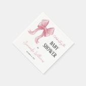 Serviette En Papier Élégant Baby shower de fille de la cou rose (Coin)