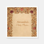 Serviette En Papier Élégant Baby shower de fruits et de feuillage (Devant)