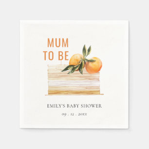 Serviette En Papier Élégant Baby shower de gâteau aux fruits orange Bo