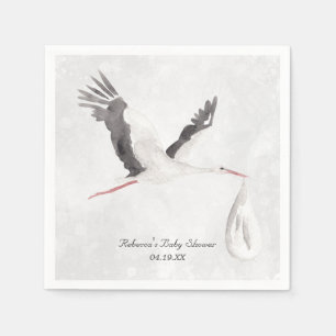 Serviette En Papier Elégant Baby shower de livraison de cigogne person